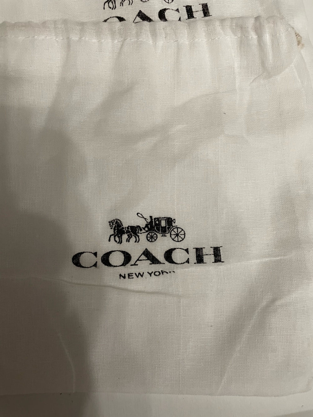 Coach White Drawstring Dust Bags  - Logo Print set of 2 new - Picture 2 of 3